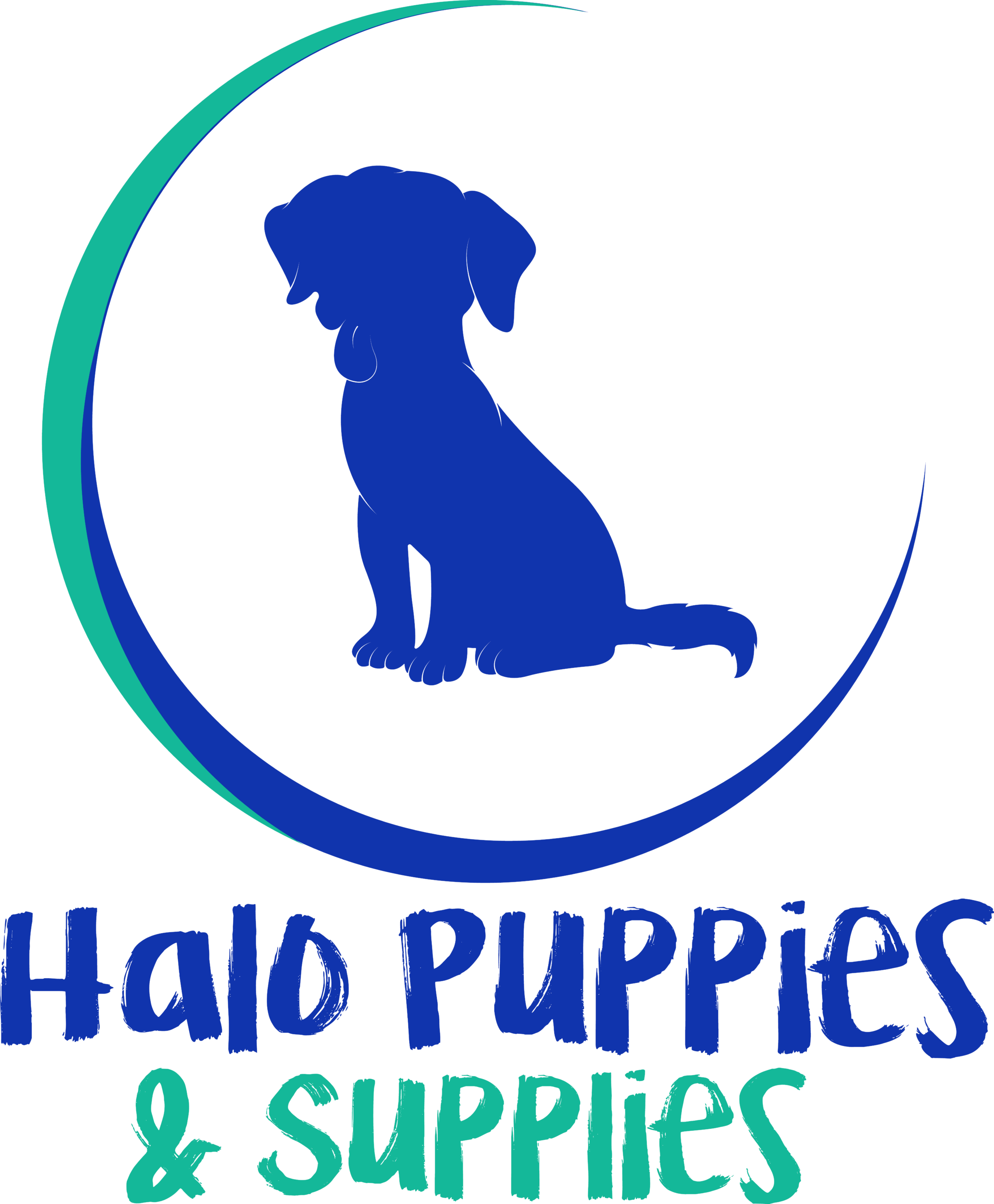 Halo Puppies and Supplies Signage 2022_Logo Design Stacked